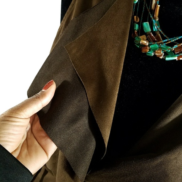 NWT Harlowe & Graham Tie Faux Suede Midi Vest - Picture 3 of 5